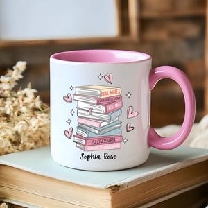 Personalisierte Buchliebhaber-Kaffeetasse - Perfektes Geschenk für Leser, Buchklub-Tassen, literarisches Dekor, Lehreranerkennung, Muttertag, Bücherwurm