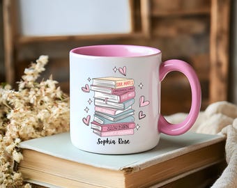 Personalized Booklover's Coffee Mug - Perfect Gift for Readers, Book Club Mugs, Literary Decor, Teacher Appreciation, Mother's Day, Bookish