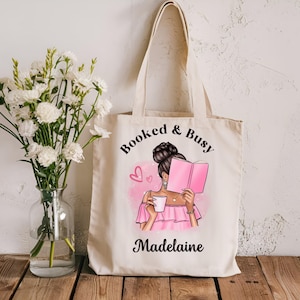 Personalized Book Lover Tote Bag, Gift for Readers, Book Club Bag, Book Tote for Bookworms, Book Lover Tote, Book Lover Personalized Gift