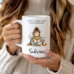Personalized Coffee Book Mug, Favorite Bookshelf Coffee Mug, Custom Name Librarian Bookworm Gift for Reader, Gift for Book Lovers, Bookish