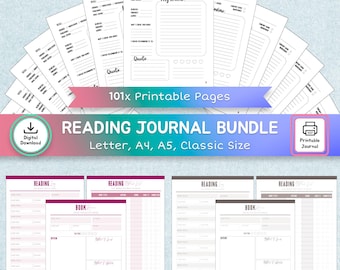 Digital Reading Journal, Paper Texture Reading Planner for iPad, Book Journal, Goodnotes Reading Tracker Journal, Bookshelf, Book Review