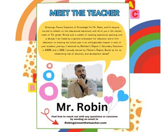 Meet The Teacher Template Meet TheTeacher Kindergarten Letter Meet The Teacher Flyer Your Teacher Boho Meet Your Teacher Bulletin Printable