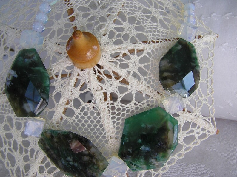 Moon Light jadeite and Sri Lanka Moonstone Necklace Etsy