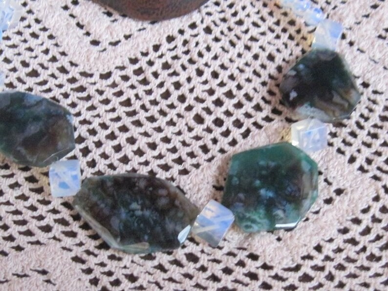 Moon Light jadeite and Sri Lanka Moonstone Necklace Etsy