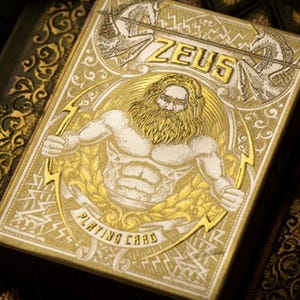 Karty do gry Zeus Mighty Gold | Sztuka mitologii greckiej | Niestandardowa talia kart King of All Olympians