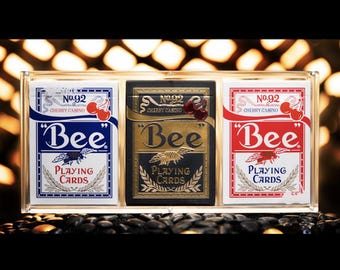 Bee X Cherry Limitiertes Spielkarten Set: Blau, Rot, Schwarz - 3 Deck Display
