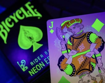Bicycle Neon Rider Back Green Playing Cards | UV-Blacklight Deck