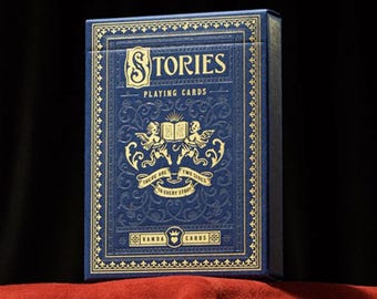 Stories Band 2 Blau Spielkarten | Gold & Blau Folie Tuck Box | Luxus Deck