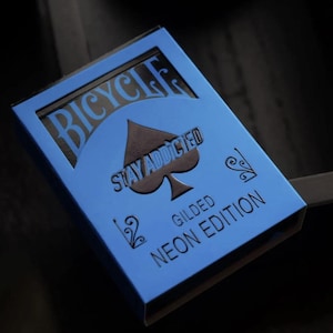 Cartas de baralho Bicycle Prism Blue DOURADAS (bordas de metal laminado)