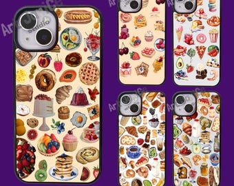 Kreatywne etui na telefon Cafe food na iPhone'a 16 15 14 13 12 11 / Etui na Samsung S24 S23 S22 S21 A55 A54 A35 A16 A15 A14 / Etui na Pixel 9 8 7