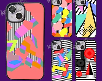 Kolorowe geometryczne etui na telefon do iPhone 16 15 14 13 12 11 / Etui do Samsung S24 S23 S22 S21 A55 A54 A35 A16 A15 A14 / Etui do Pixel 9