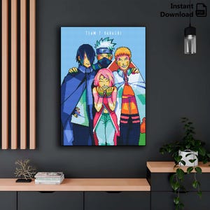 Anime cross stitch pattern team seven instant download PDF