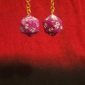 D20 Dice Earrings - Gold