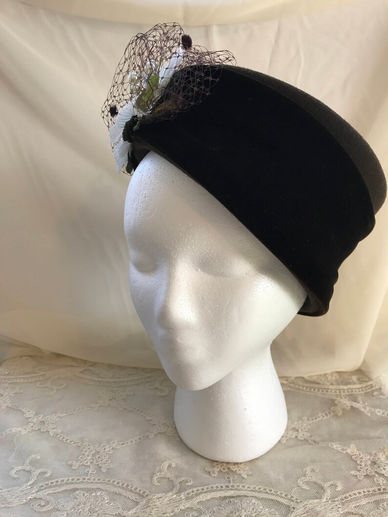 Cloche Hat With Flower in Brown main image 1