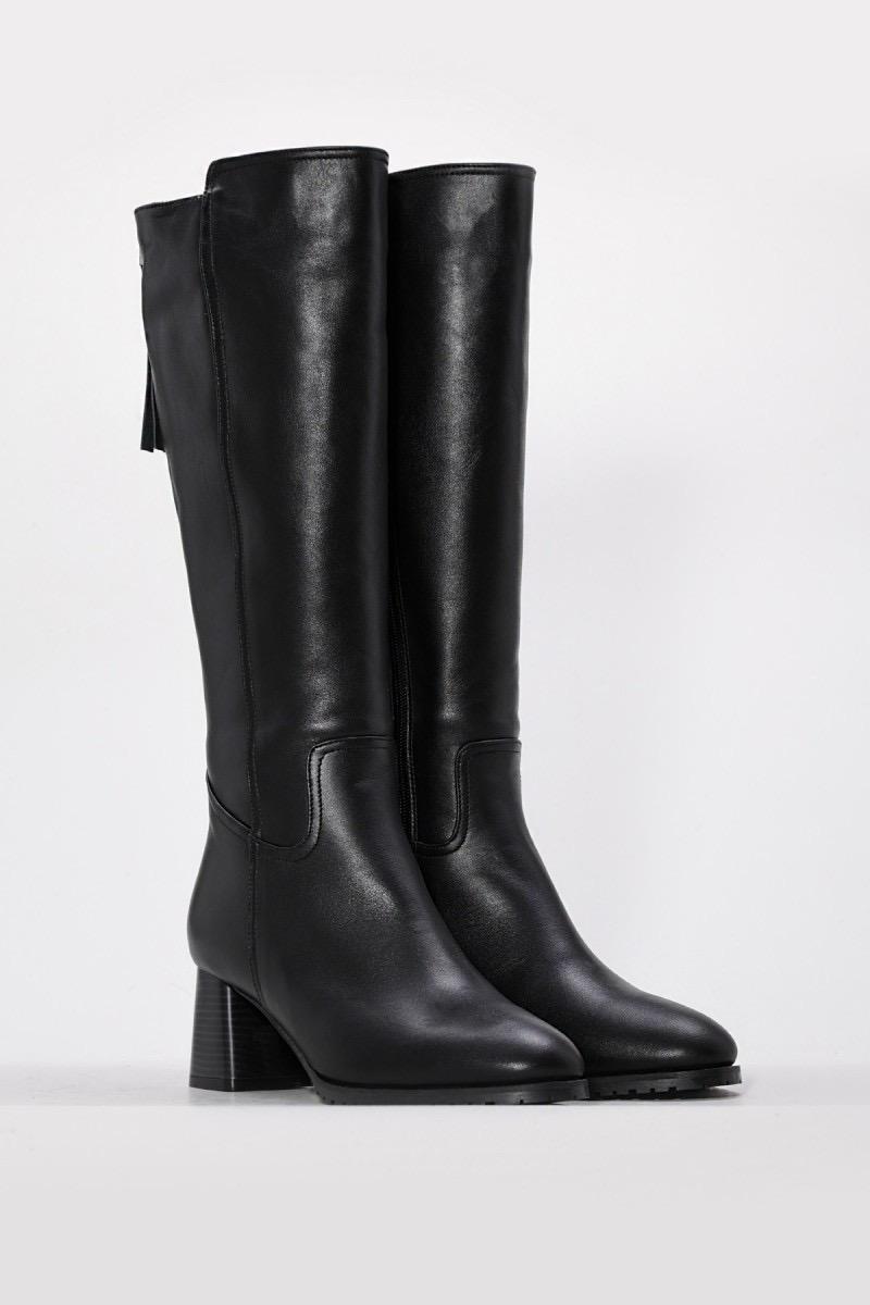 Leather Knee High Boots: Winter Lined Block Heel Boots - Etsy