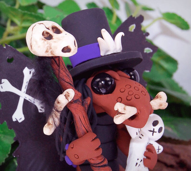 Polymer Clay Voodoo Witch Doctor Butterfly Dragon Sculpture Etsy