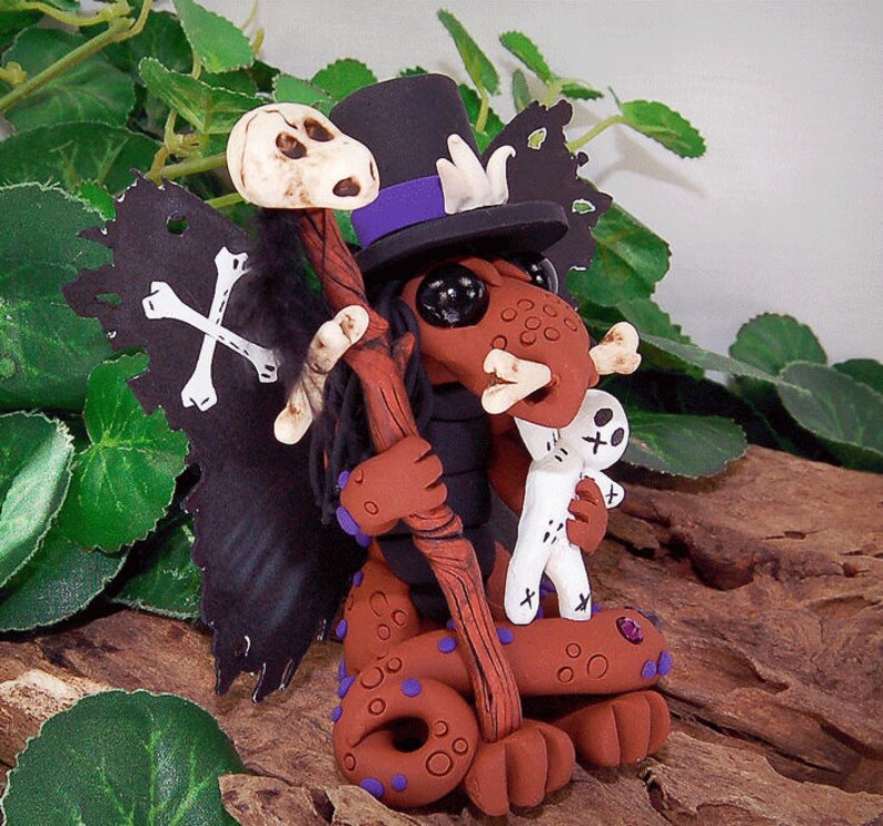 Polymer Clay Voodoo Witch Doctor Butterfly Dragon Sculpture Etsy