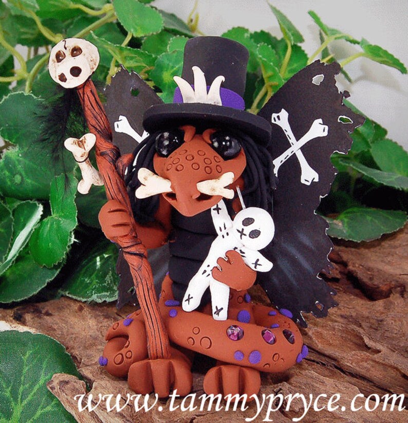Polymer Clay Voodoo Witch Doctor Butterfly Dragon Sculpture Etsy