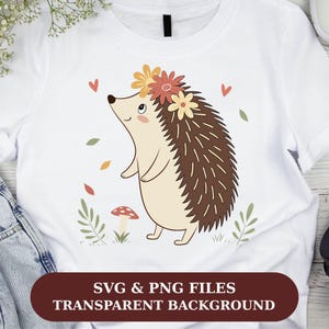 Cute Hedgehog Clipart, SVG and Transparent PNG, Cartoon Hedgehog png, Hedgehog svg, Digital Download, Printable Hedgehog, Cut Files Cricut