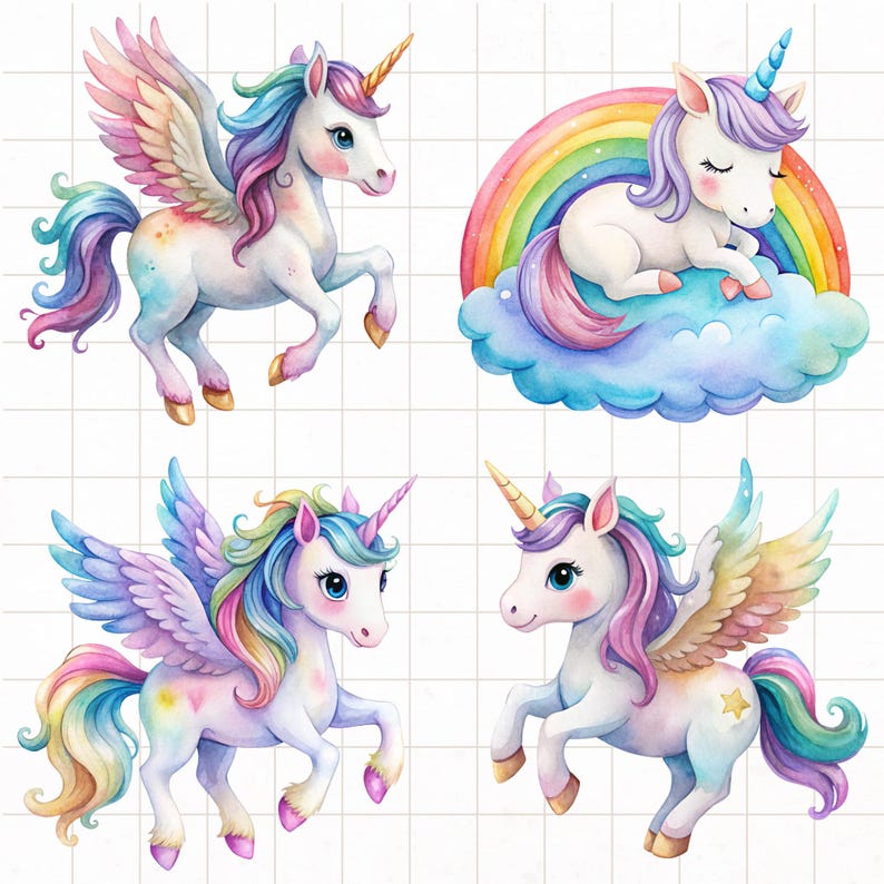 unicorn graphics, magical animal, rainbow unicorn png, baby unicorn png, cute unicorn png, nursery decoration, pastel unicorn, unicorn clipart, watercolor unicorn, baby girl birthday, animal clipart, baby shower, watercolor clipart
