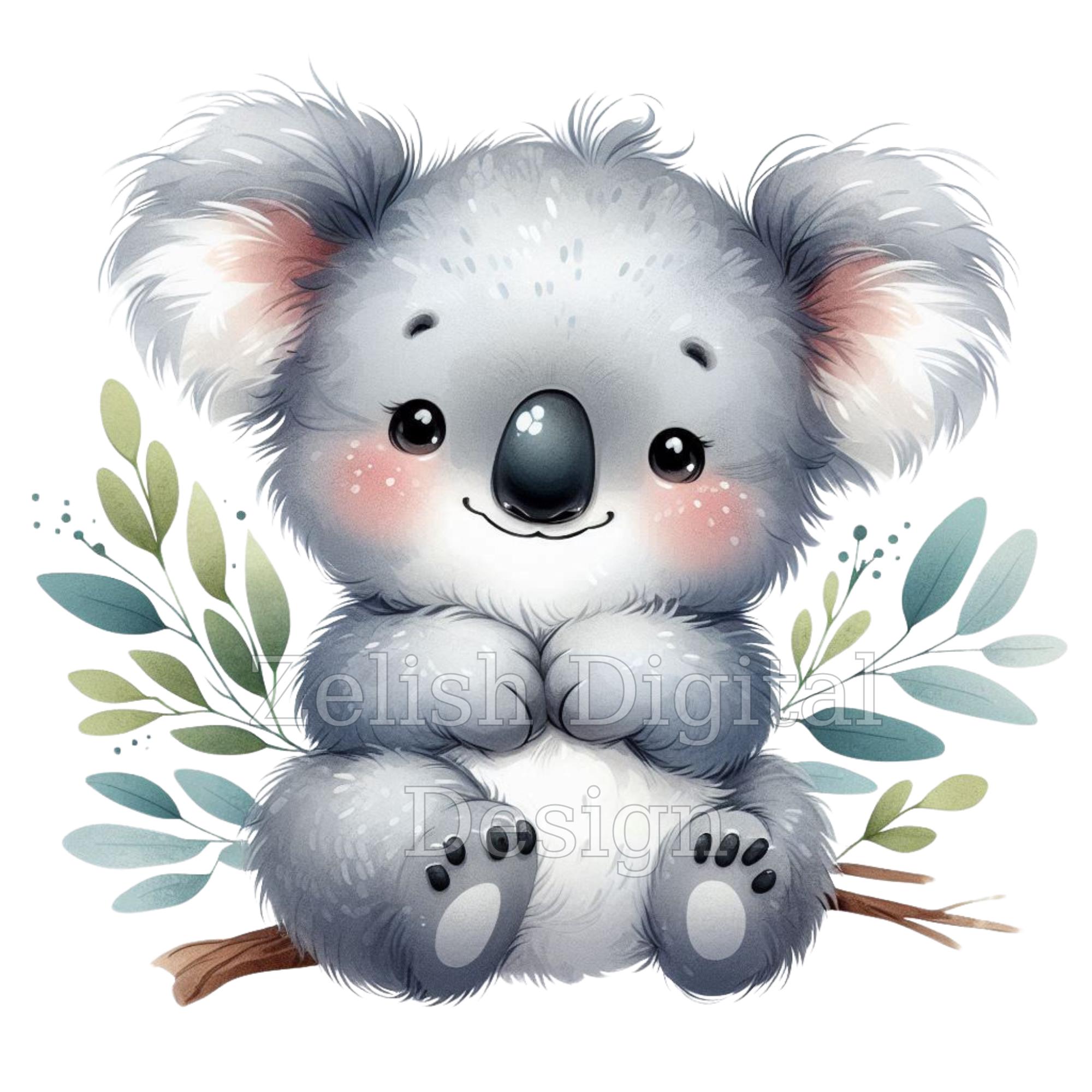 Watercolor Baby Koala Clipart Bundle: Nursery Art (digital Prints) - Etsy