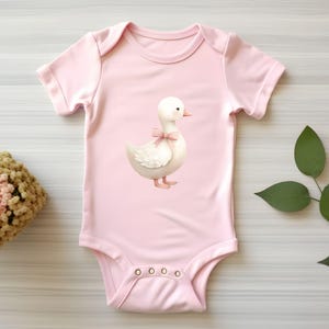 10 Watercolor Goose Pink Bow PNG Clipart Bundle, Nursery Art, Baby ...