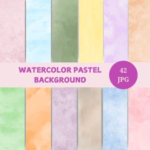 Aquarell Pastell Hintergründe: 42 JPG Texturen (Digitaler Download)