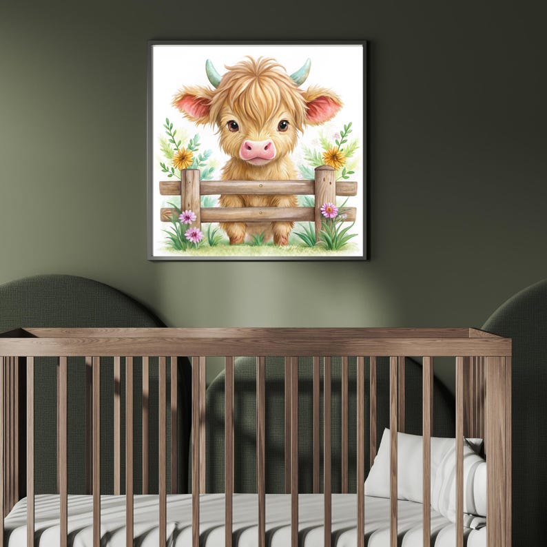Watercolor Baby Highland Cow Clipart Bundle (PNG, JPG) - Etsy