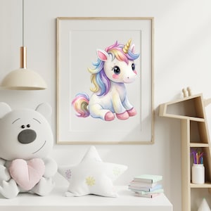 unicorn graphics, magical animal, rainbow unicorn png, baby unicorn png, cute unicorn png, nursery decoration, pastel unicorn, unicorn clipart, watercolor unicorn, baby girl birthday, animal clipart, baby shower, watercolor clipart