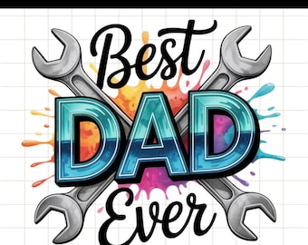 Dad PNG, Watercolor Wrench Design, Father's Day Clipart (Digital Download)