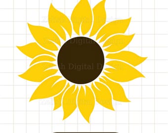 Sunflower SVG PNG JPG, Floral Cut File, Sunflower Clipart, Printable Summer Design (Digital Download)