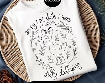 Dilly Dallying Goose SVG PNG: Retro Floral Funny Mama, Digital Download