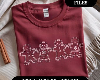 Gingerbread Mans SVG and PNG: Christmas Cookie Sublimation Design, Digital Download