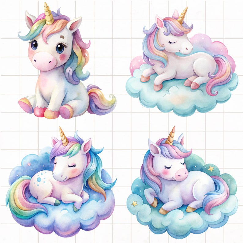 unicorn graphics, magical animal, rainbow unicorn png, baby unicorn png, cute unicorn png, nursery decoration, pastel unicorn, unicorn clipart, watercolor unicorn, baby girl birthday, animal clipart, baby shower, watercolor clipart