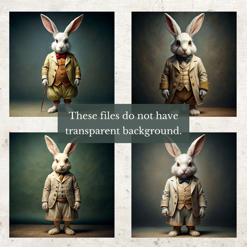 Victorian Bunny Clipart Bundle: 16 Vintage Rabbit Jpgs (digital ...