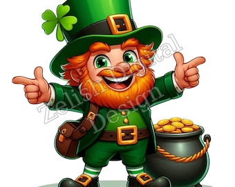 Funny Leprechaun Clipart Bundle: St. Patrick's Day PNG (Digital Download)