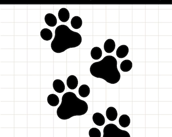 Dog Paw Print Clipart Bundle: SVG + PNG Files (7 Colors)