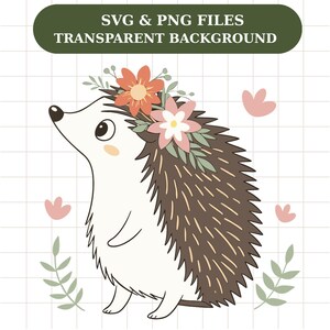 Cute Hedgehog Clipart, SVG and Transparent PNG, Cartoon Hedgehog png, Hedgehog svg, Digital Download, Printable Hedgehog, Cut Files Cricut