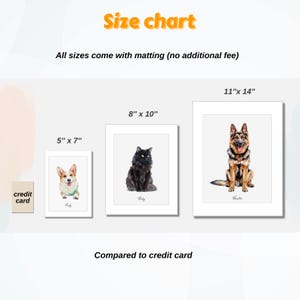 Retrato de mascota en acuarela personalizado, retrato de perro personalizado, retrato dibujado a mano a partir de una foto, regalo personalizado, retrato de mascota pintado a mano, pintura de mascotas imagen 11