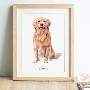カスタム水彩ペット肖像画、カスタム犬肖像画、写真からの手描き肖像画、パーソナライズされたギフト、手描きペット肖像画、ペット絵画