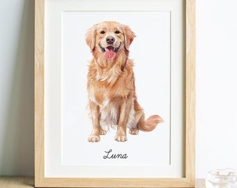 Custom Watercolor Pet Portrait,Custom Dog Portrait,Hand Drawn Portrait From Photo,personalized gift,Hand Painted Pet Portrait,Pet Painting