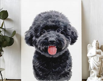 Retratos personalizados en acuarela, utilizando fotos de mascotas, retratos de gatos, retratos digitales personalizados de perros, retratos personalizados de perros, arte conmemorativo personalizado para mascotas.