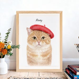 Retratos personalizados en acuarela, utilizando fotos de mascotas, retratos de gatos, retratos digitales personalizados de perros, retratos personalizados de perros, arte conmemorativo personalizado para mascotas. imagen 6