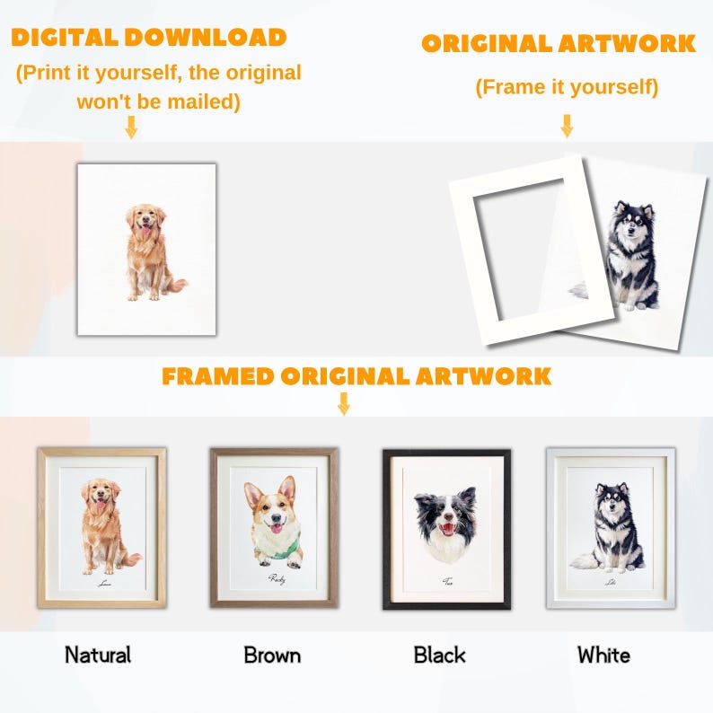 Retrato de mascota en acuarela personalizado, retrato de perro personalizado, retrato dibujado a mano a partir de una foto, regalo personalizado, retrato de mascota pintado a mano, pintura de mascotas imagen 10