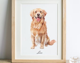 Custom Watercolor Pet Portrait,Custom Dog Portrait,Hand Drawn Portrait From Photo,personalized gift,Hand Painted Pet Portrait,Pet Painting