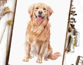 Custom Watercolor Pet Portrait,Custom Dog Portrait,Hand Drawn Portrait From Photo,personalized gift,Hand Painted Pet Portrait,Pet Painting