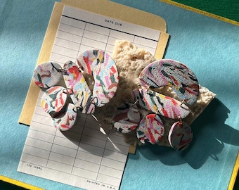 Ash — Confetti Scrap Chop | Lightweight Polymer Clay Statement Earrings | Maximalist | Bold Modern Earrings | Cool Colorful Earrings for All