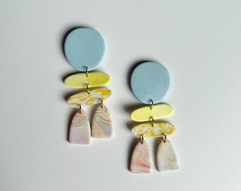 Jeannae — Mixed Prints | Polymer  Clay Statement Earrings | Maximalist | Bold  Earrings | Cool Colorful Earrings for All