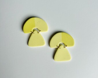 Ideal — Lime Curd Color Block | Polymer Clay Statement Earrings | Maximalist | Bold Modern Earrings | Cool Colorful Earrings for All