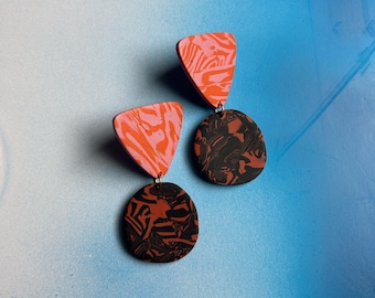 Lenny — Color Block | Polymer Clay Statement Earrings | Maximalist | Bold Modern Earrings | Cool Colorful Earrings for All